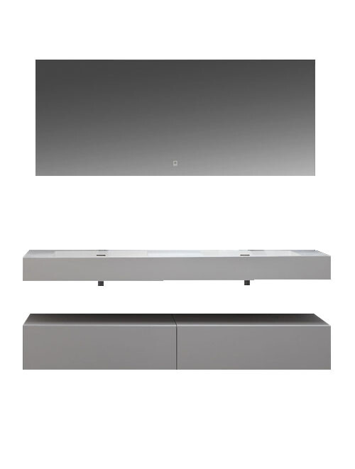 Wastafel Set LP4516 Zonder Kraangat Solid Surface 160 centimeter