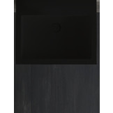 Wastafel Set LP4506 Zwart Zonder Kraangat Solid Surface 60 centimeter