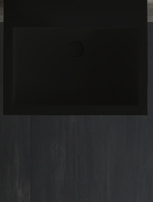 Wastafel Set LP4506 Zwart Zonder Kraangat Solid Surface 60 centimeter