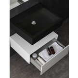 Wastafel Set LP4506 Zwart Zonder Kraangat Solid Surface 60 centimeter