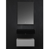 Wastafel Set LP4506 Zwart Zonder Kraangat Solid Surface 60 centimeter