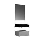 Wastafel Set LP4506 Zwart Zonder Kraangat Solid Surface 60 centimeter