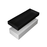 Wastafel Set LP4512 Zwart Zonder Kraangat Solid Surface 120 centimeter