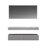 Wastafel Set LP4514R Zonder Kraangat Solid Surface 140 centimeter