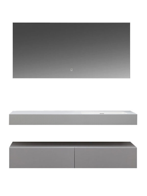 Wastafel Set LP4514R Zonder Kraangat Solid Surface 140 centimeter