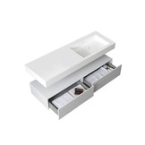 Wastafel Set LP4514R Zonder Kraangat Solid Surface 140 centimeter