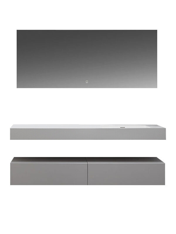 Wastafel Set LP4516R Zonder Kraangat Solid Surface 160 centimeter