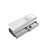 Wastafel Set LP4516R Zonder Kraangat Solid Surface 160 centimeter