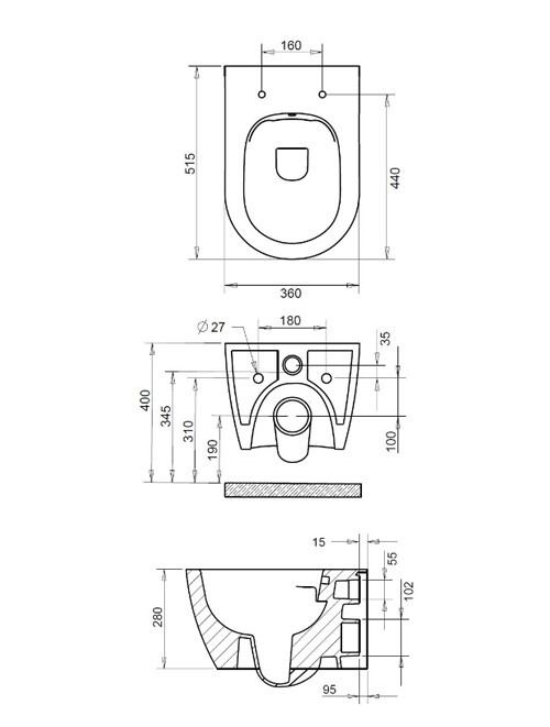 Hangtoilet Loni Mat Wit Rimless (inclusief softclose zitting)