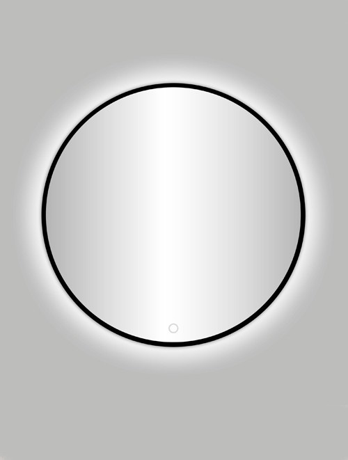 Belgairo Led Spiegel Rond Mat Zwart