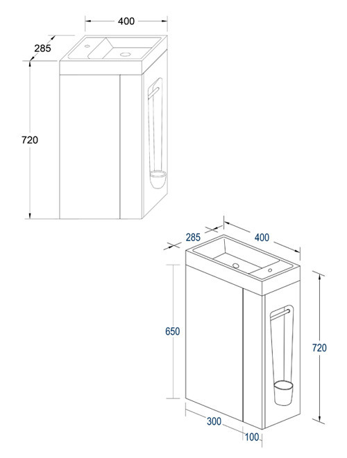 Fonteinmeubel Small 40 Mat Antraciet