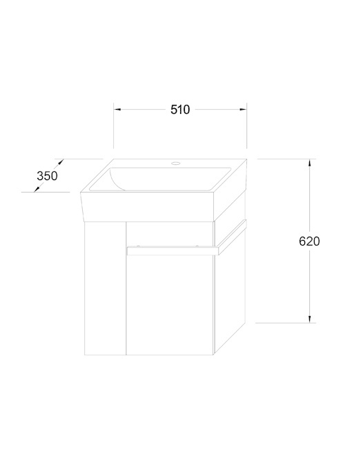 Fonteinmeubel Small 50 Mat Antraciet