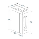 Fonteinmeubel Small 40 Mat Wit