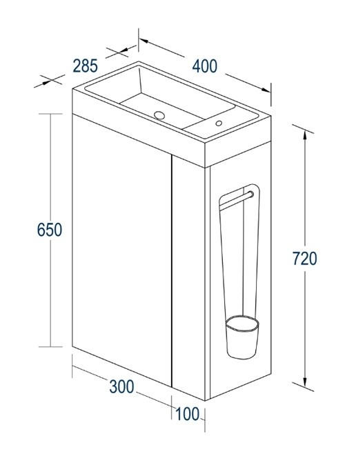 Fonteinmeubel Small 40 Mat Wit