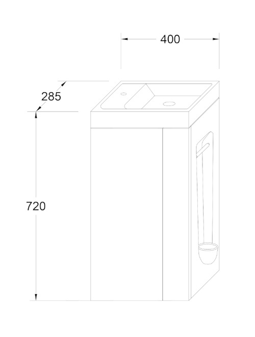Fonteinmeubel Small 40 Mat Wit