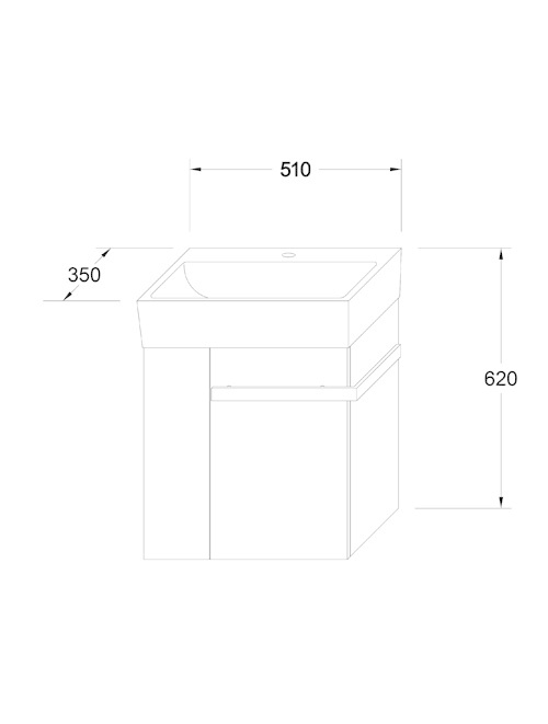 Fonteinmeubel Small 50 Mat Taupe