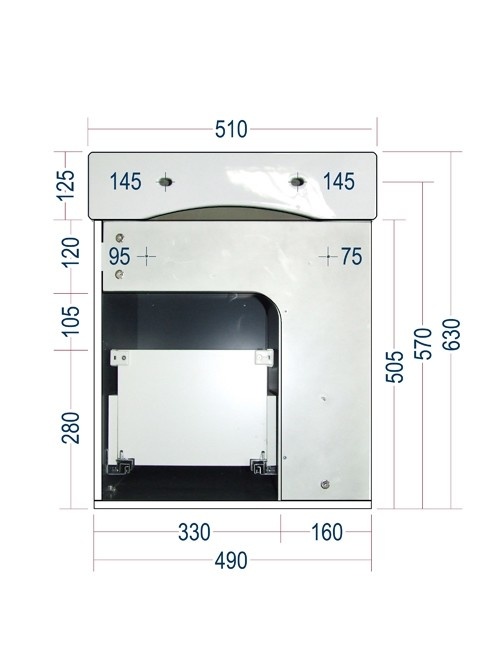 Fonteinmeubel Small 50 Mat Wit