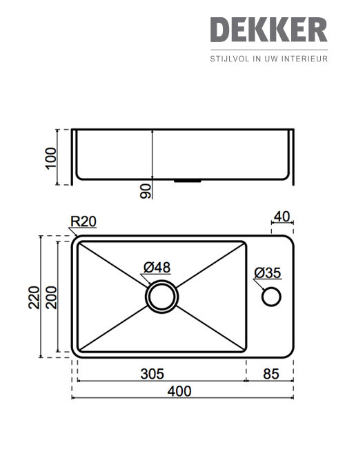 Lanesto Vanity Fontein RVS