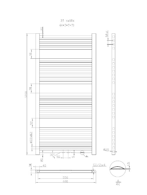 Designradiator Blanco D12 Glans (inclusief bevestigingsmaterialen)