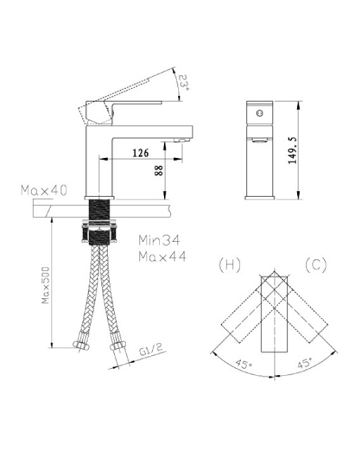 StoneArt Lecco wastafelkraan Glans Chroom