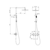 Grant II RVS 304 Opbouw Doucheset thermostatisch