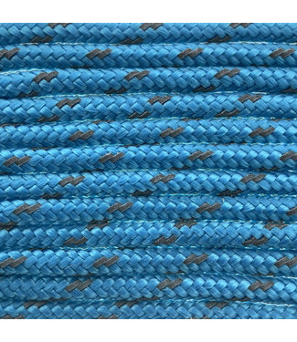 123Paracord Paracorde 100 type I Fonce Cyan Reflective