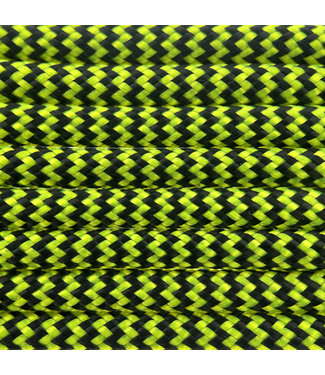 123Paracord Paracorde 550 type III Ultra Neon Jaune / Noir Shockwave