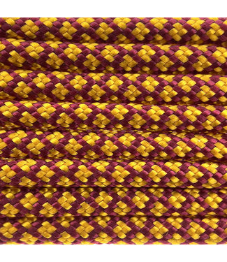 123Paracord Paracorde 550 type III Burgundy / Goldenrod Diamond