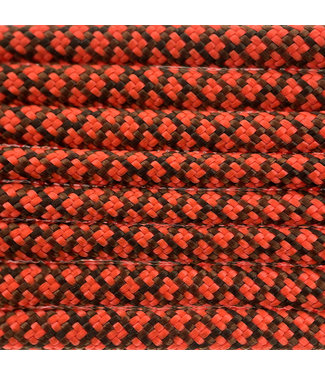 123Paracord Paracorde 550 type III chocolate Marron / Neon Orange Diamond