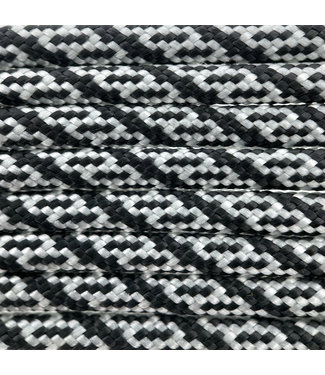 123Paracord Paracorde 550 type III Argent Gris / Noir Helix DNA