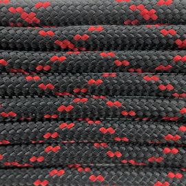 123Paracord Paracorde 550 type III Noir / Imperial Rouge X