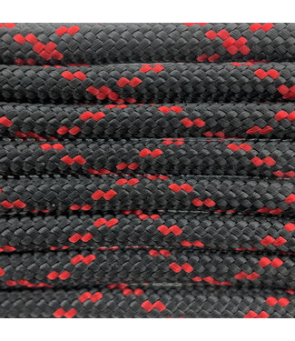 123Paracord Paracorde 550 type III Noir / Imperial Rouge X