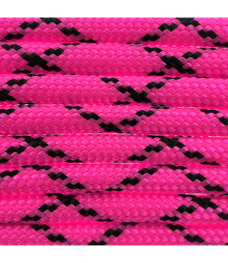 123Paracord Paracorde 550 type III Ultra Neon Rose / Noir x