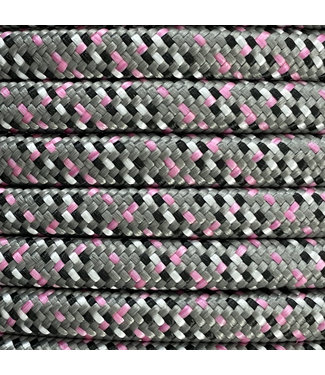 123Paracord 10MM PPM Corde Tartan Fuchsia / Charcoal Gris