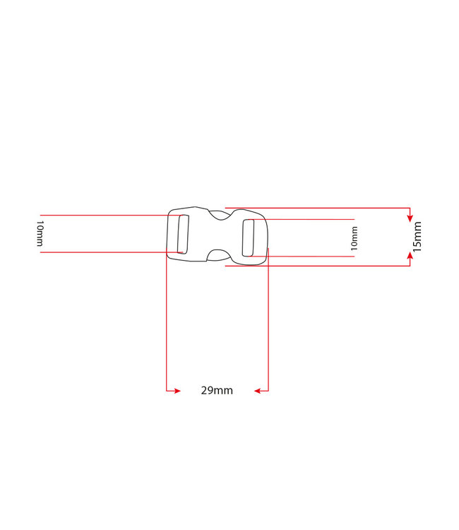 Plastique Boucle 10MM Rouge