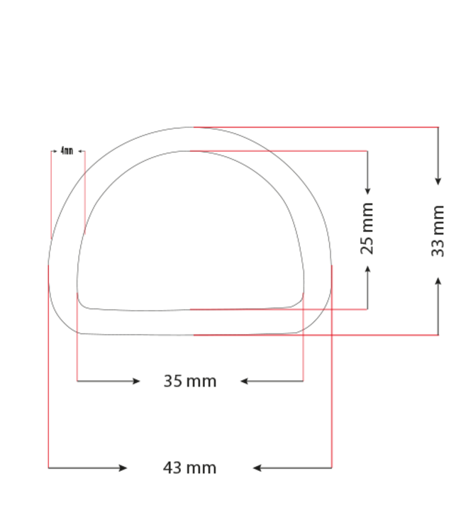 D-Anneau 38 X 4MM Nickel