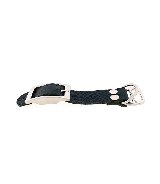 Adaptateur en cuir de buffle 25MM Motif serpent Noir