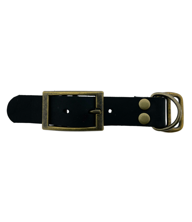 Adaptateur en cuir gras 25MM Noir/Bronze antique