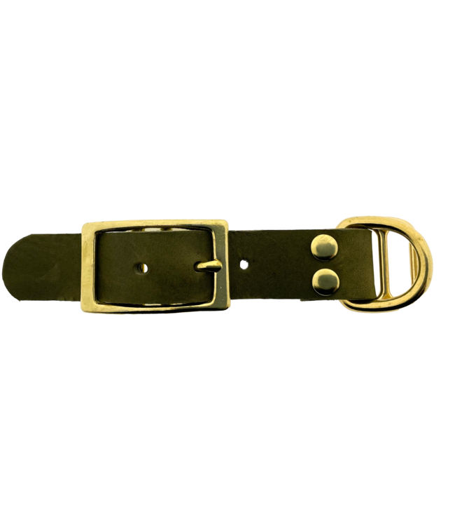 Adaptateur en cuir gras 25MM Olive/Brass