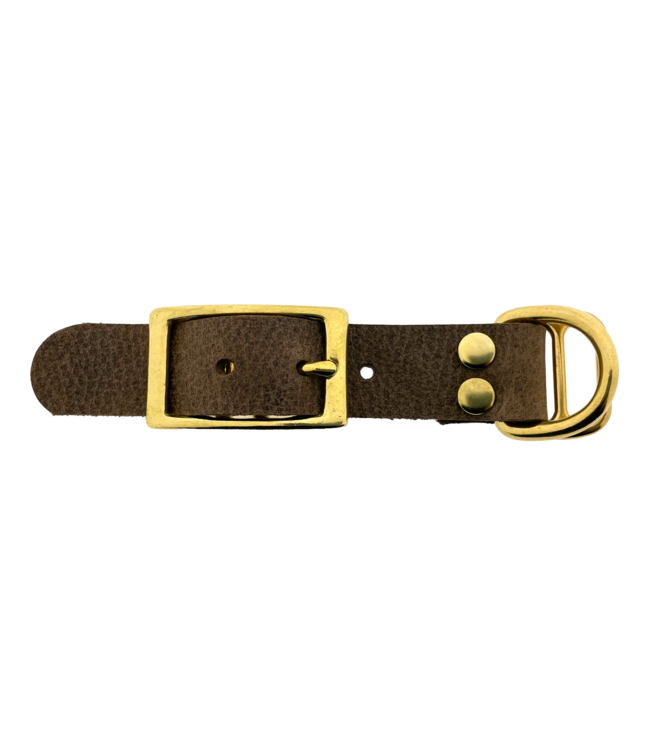 Adaptateur en cuir de buffle 25MM Motif Marron/Brass