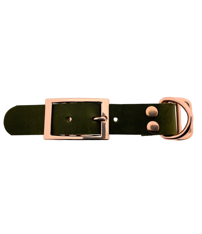 Adaptateur en cuir gras 25MM Olive/Or Rose