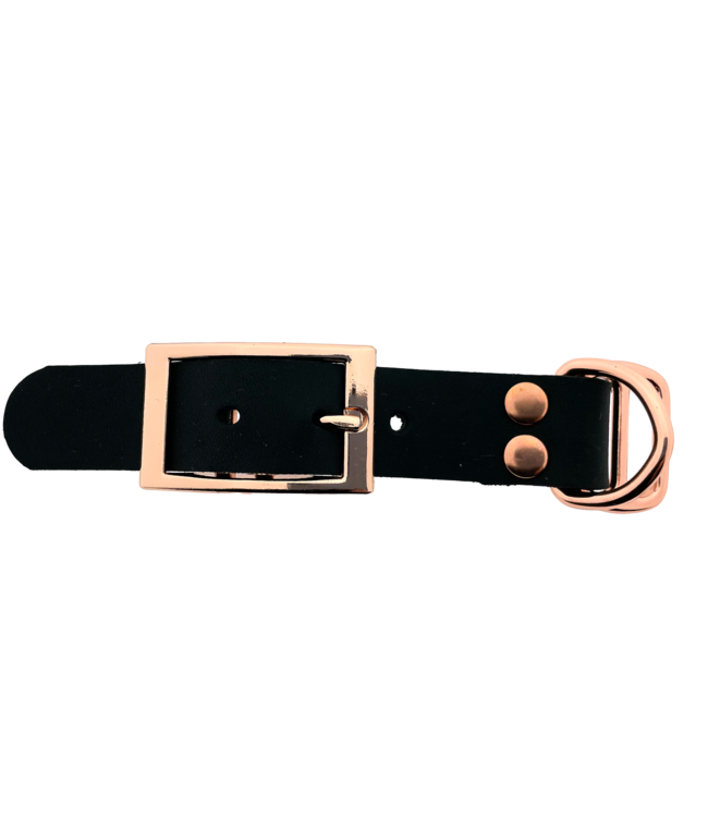 Adaptateur en cuir gras 25MM Noir/Or Rose