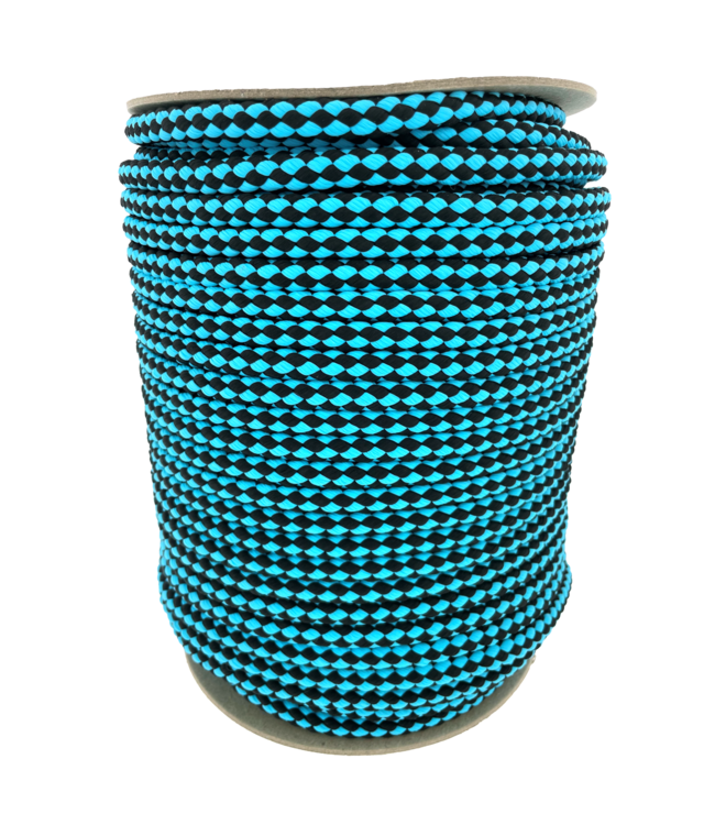 Laisse de chien en nylon 10MM à carreaux cyan foncé