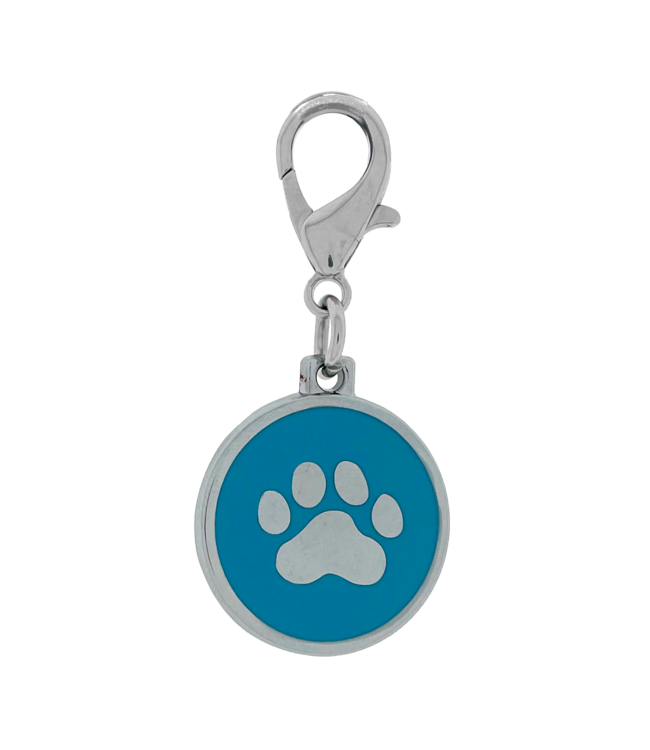 Charm Patte de chien rond Bleu