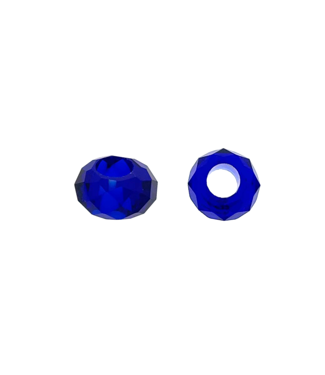 Paracorde Perle 14X8MM spacer verre Bleu foncé