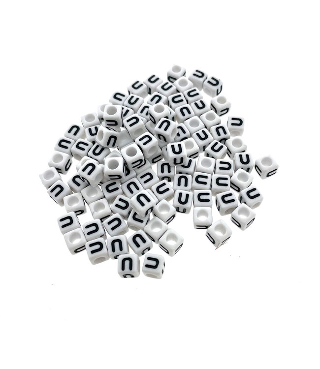 Paracorde alphabet letter Perles Blanc U