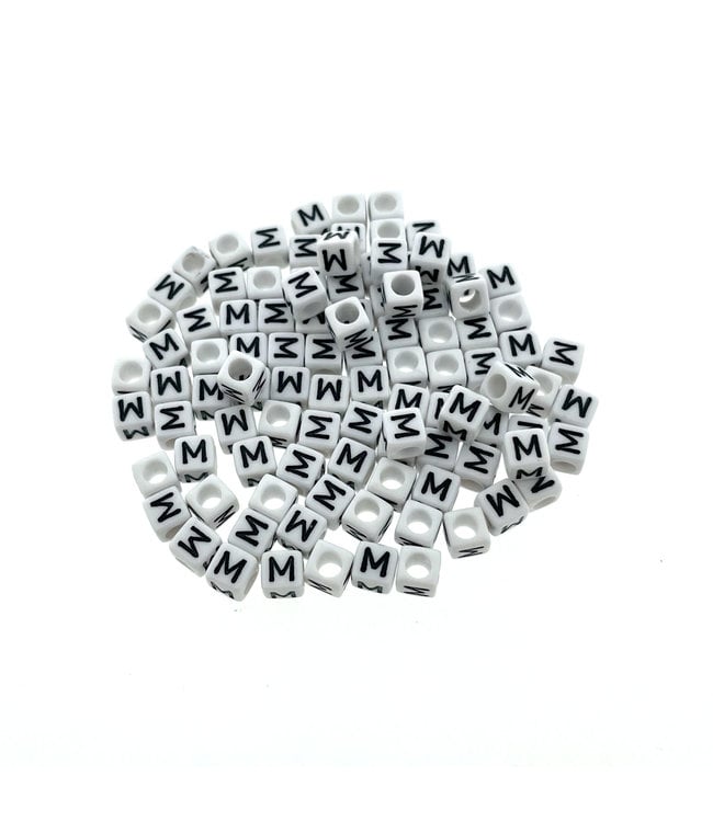 Paracorde alphabet letter Perles Blanc M