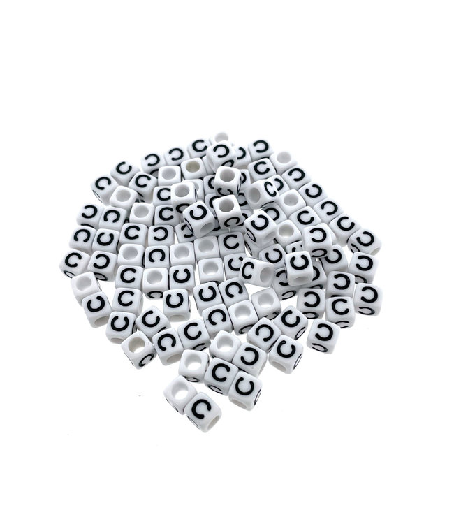 Paracorde alphabet letter Perles Blanc C