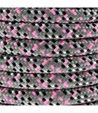 123Paracord 10MM PPM Corde Tartan Fuchsia / Charcoal Gris