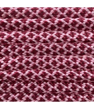123Paracord Paracorde 550 type III Rose Rose / Burgundy Diamond